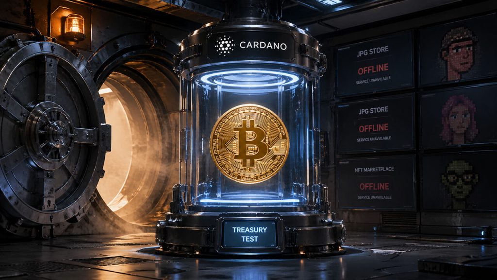 Should Cardano invest more into Bitcoin while top Cardano marketplaces like JPG Store shut down? Cardano treasury test holds Bitcoin as JPG Store and other NFT marketplaces show offline warnings